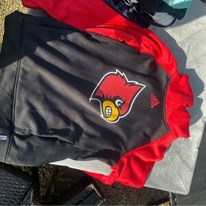 Adidas Red Hoodie with Louisville cardinal